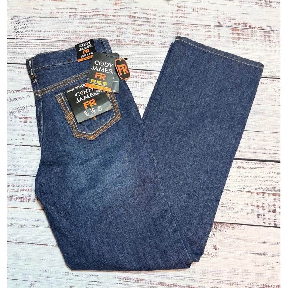 Cody James FR Jeans 29x34 Slim Bootcut Flame Resistant Dark Wash Denim